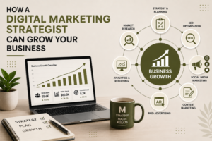 "Digital Marketing Strategist helping a business grow through SEO, social media marketing, content marketing, paid advertising, analytics, and strategic planning."