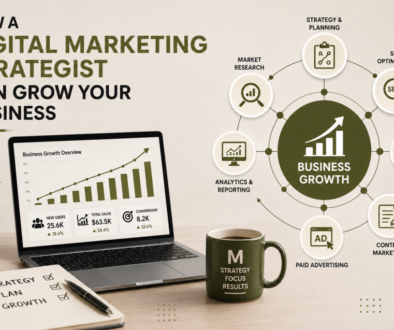 "Digital Marketing Strategist helping a business grow through SEO, social media marketing, content marketing, paid advertising, analytics, and strategic planning."
