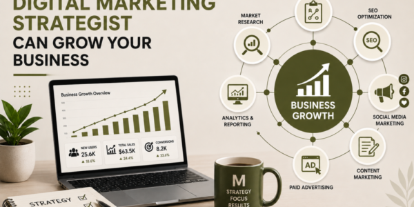 "Digital Marketing Strategist helping a business grow through SEO, social media marketing, content marketing, paid advertising, analytics, and strategic planning."