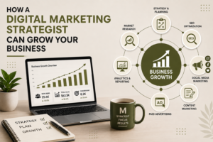 "Digital Marketing Strategist helping a business grow through SEO, social media marketing, content marketing, paid advertising, analytics, and strategic planning."