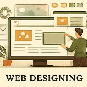 WEB designing illustration showing a responsive website layout being created by a top digital marketing strategist in Kannur.