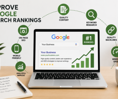 "SEO strategy to How to improve Google search rankings through quality content, keyword research, on-page SEO, backlinks, website speed, and mobile optimization."