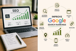 "SEO strategy to How to improve Google search rankings through quality content, keyword research, and on-page SEO."