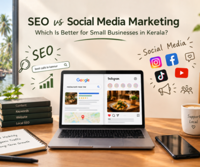 SEO vs Social Media Marketing for small businesses in Kerala to improve online visibility, attract customers, and grow business.